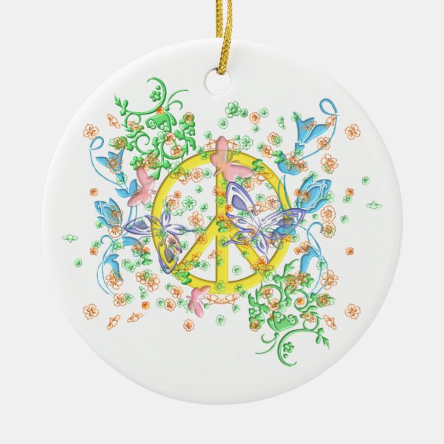 KRW Butterfly Peace Symbol Ornament (Front)