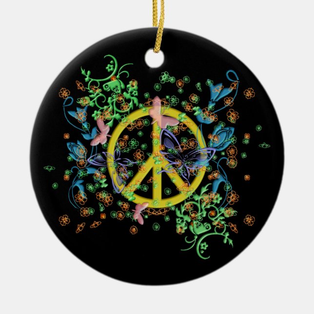KRW Butterfly Peace Symbol Ornament (Front)