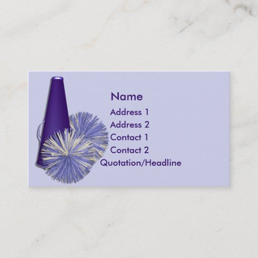 Customizable KRW Cheerleading Blue Custom Business Card