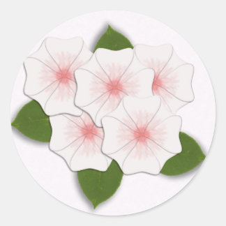KRW Cherry Blossoms - Pink Parchment BG Classic Round Sticker