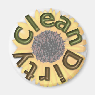 KRW Clean and Dirty 3 inch Sunflower Kitchen Magne Magnet