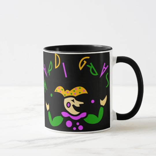 KRW Colorful Mardi Gras Jester Mug