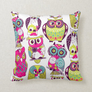 KRW Colorful Owls Decor Pillow