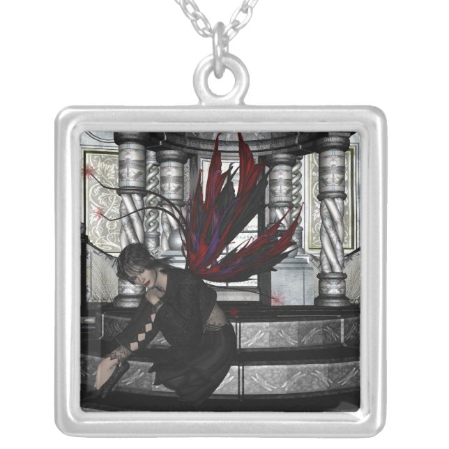 KRW Contemplation Fairy Fantasy Silver Necklace (Front)