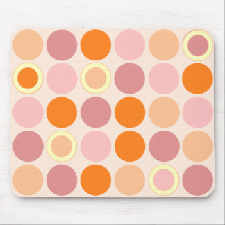 KRW Cool Pink and Orange Spots Mouse Pad