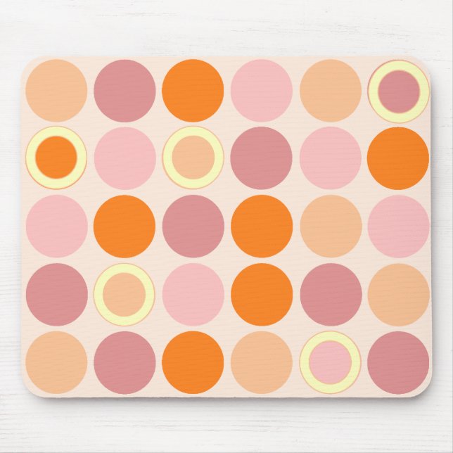 KRW Cool Pink and Orange Spots Mouse Pad (Front)