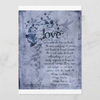 KRW Corinthians Love is: Wedding Invitation Navy