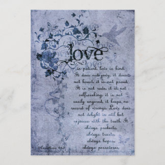 KRW Corinthians Love is: Wedding Invitation Navy