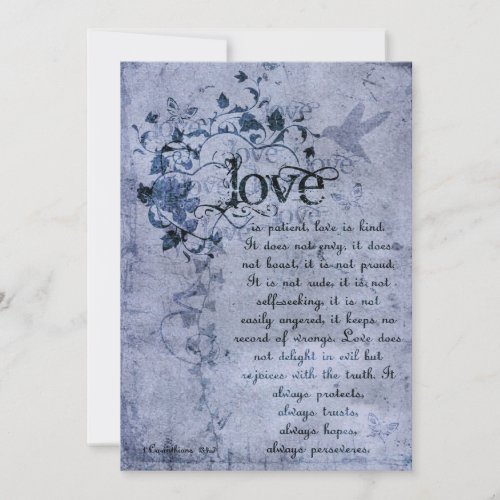 KRW Corinthians Love is: Wedding Invitation Navy