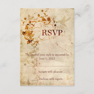 KRW Corinthians Love is: Wedding RSVP Ecru Card