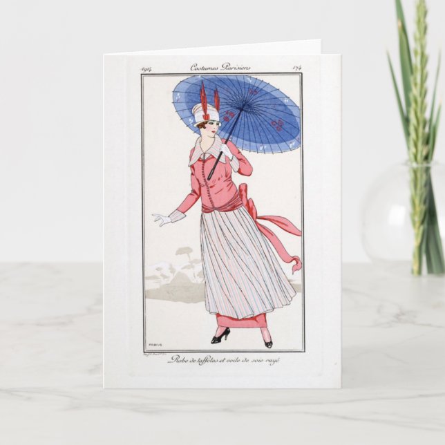 KRW Costumes Parisiens 1914 Blank Note Card (Front)