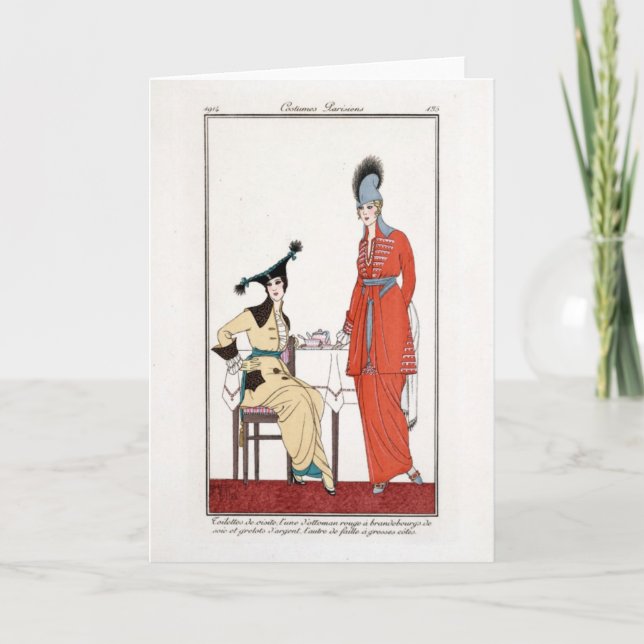 KRW Costumes Parisiens 1914 Blank Note Card (Front)