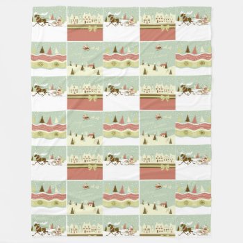 Krw Country Christmas Village Collage Blanket by KRWHolidays at Zazzle