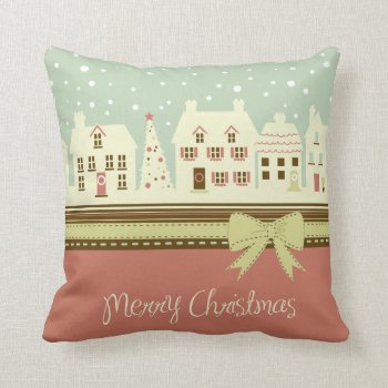 Krw Country Christmas Village Pillow by KRWHolidays at Zazzle