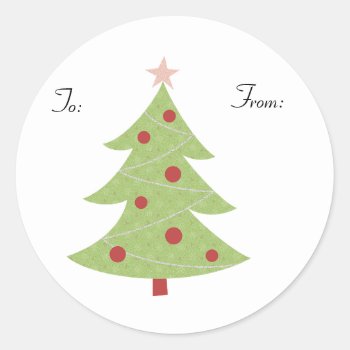 Krw Country Xmas Tree To And From Stick On Tags by KRWHolidays at Zazzle