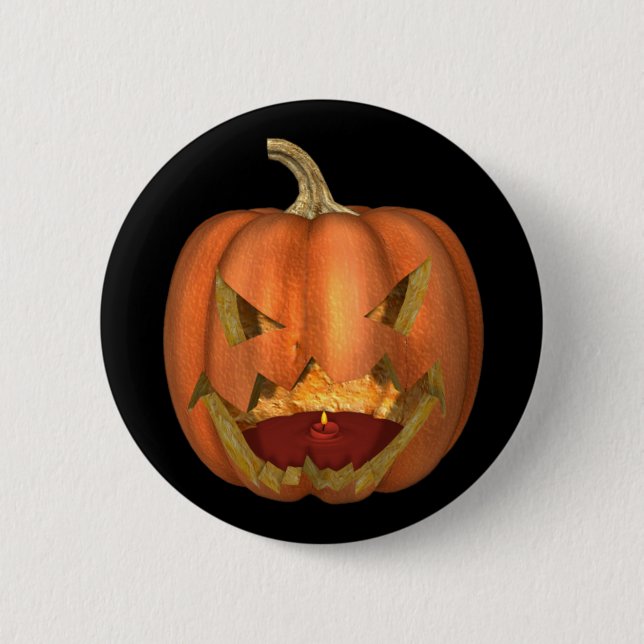 KRW Creepy Jack O Lantern Halloween Button (Front)