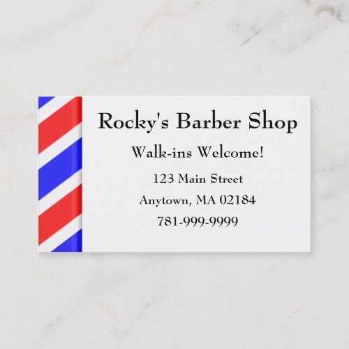 KRW Custom Barber Shop Appointment Business Cards