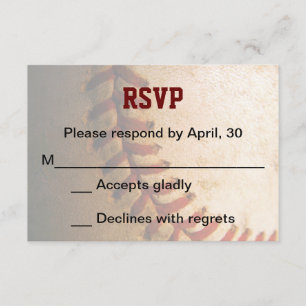 KRW Custom Baseball Bar Mitzvah RSVP Card