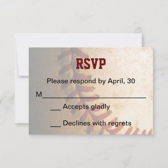 KRW Custom Baseball Bar Mitzvah RSVP Card (Front)