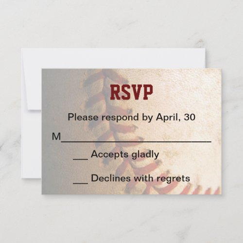 KRW Custom Baseball Bar Mitzvah RSVP Card