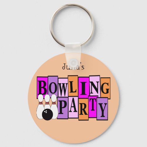 KRW Custom Bowling Birthday Party Keychain