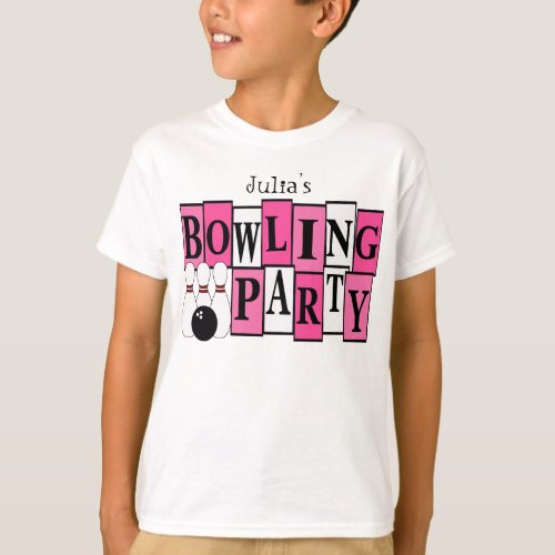 KRW Custom Bowling Birthday Party Kids T_Shirt