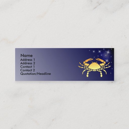 Customizable KRW Custom Cancer Zodiac Sign Profile Card Business Card Template