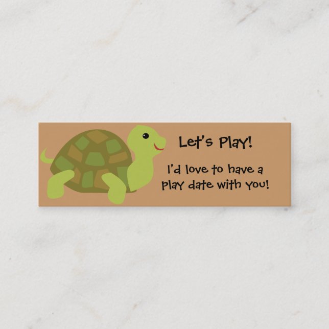 KRW Custom Cute Turtle Play Date Card (Front)
