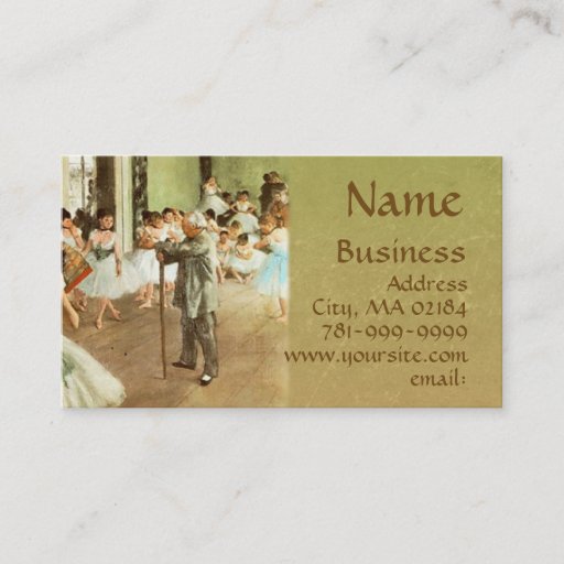 Customizable KRW Custom Degas Ballerinas Business Card Template