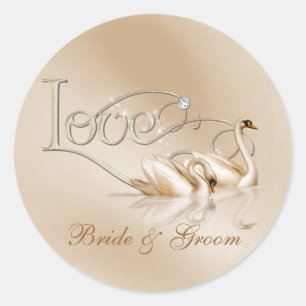 KRW Custom Graceful Swans Love Wedding Seals