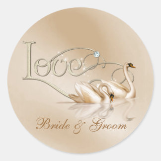 KRW Custom Graceful Swans Love Wedding Seals
