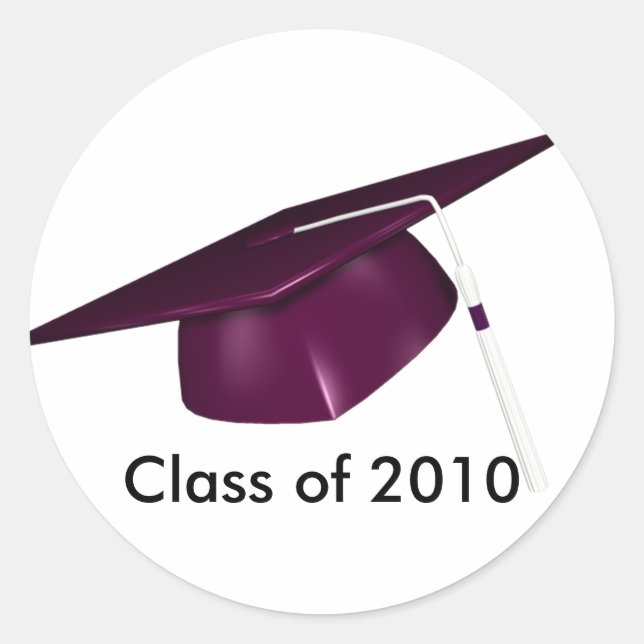 KRW Custom Graduation Cap Classic Round Sticker (Front)