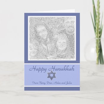 Krw Custom Happy Hanukkah Photo Frame Holiday Card by KRWHolidays at Zazzle
