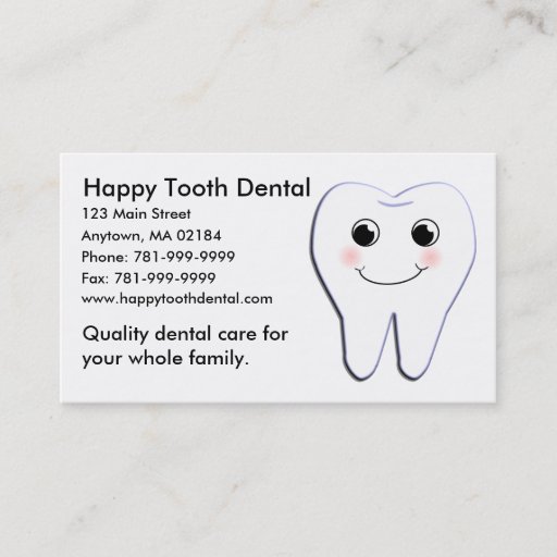 Customizable KRW Custom Happy Tooth Dental Appointment Business Card Template