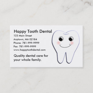 KRW Custom Happy Tooth Dental Appointment Card