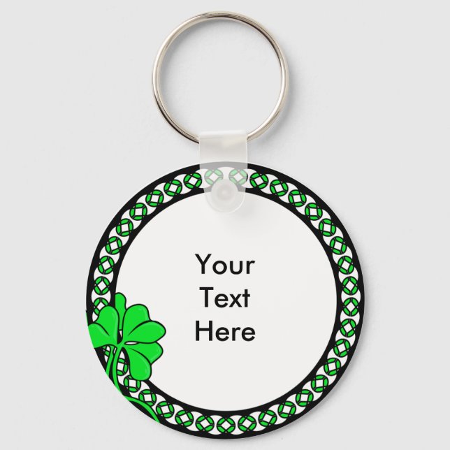 KRW Custom Irish Shamrock Circle Keychain (Front)