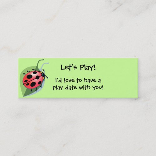 KRW Custom Lady Bug Play Date Card Business Card Templates