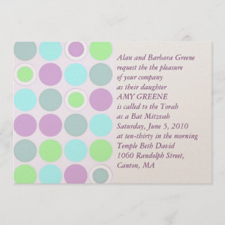 KRW Custom Modern Spots Bat Mitzvah Invitation