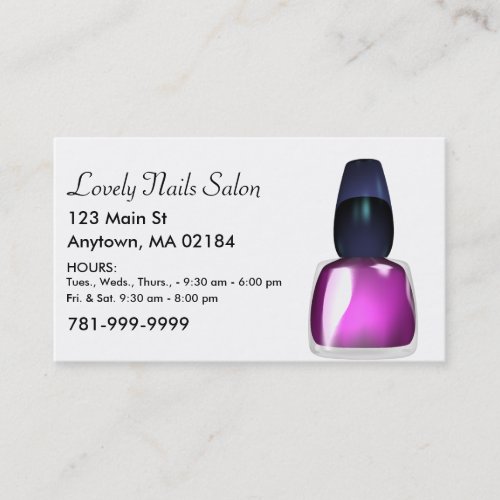 KRW Custom Nail Salon Appointment Business Card Template