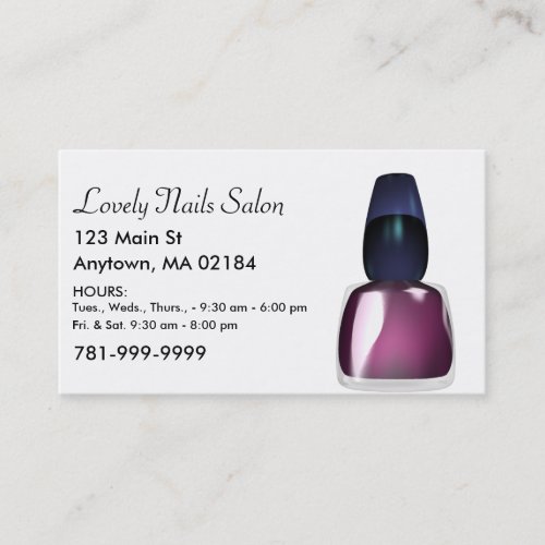 KRW Custom Nail Salon Appointment Business Card Template