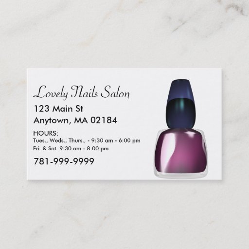 Customizable KRW Custom Nail Salon Appointment Business Card Template