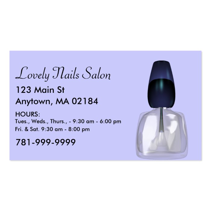 KRW Custom Nail Salon Appointment   Customized Business Cards