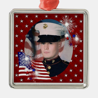KRW Custom Photo Patriotic USA Flag Ornament