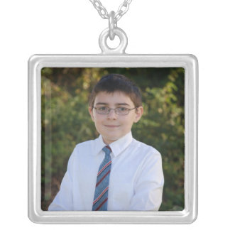 KRW Custom Photo Square Sterling Silver Necklace