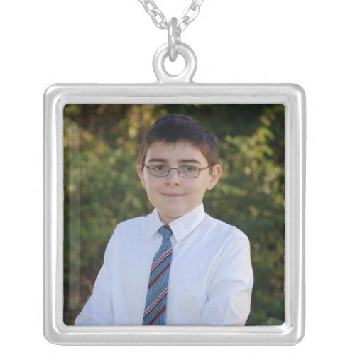 KRW Custom Photo Square Sterling Silver Necklace