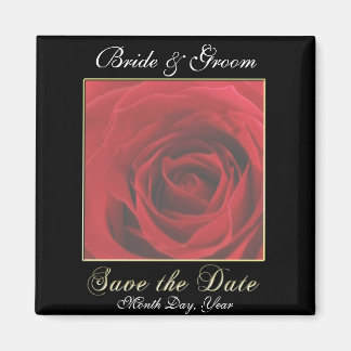 KRW Custom Red Rose Save the Date Wedding Magnet