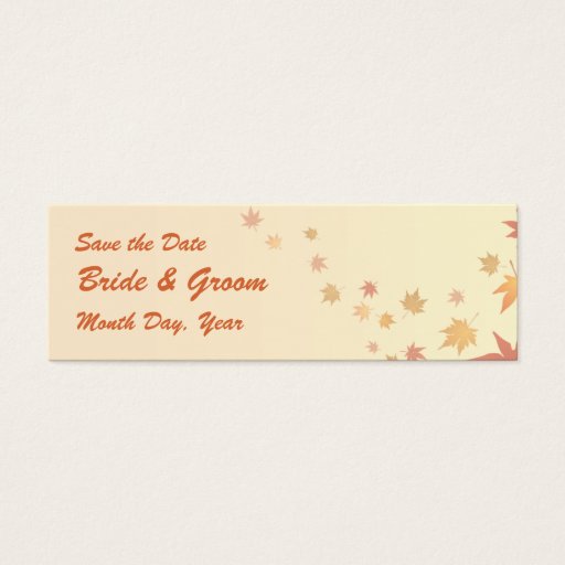 Customizable KRW Custom Save the Date Fall Leaves Wedding Business Cards