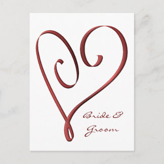 KRW Custom Stylized Red Heart RSVP Card