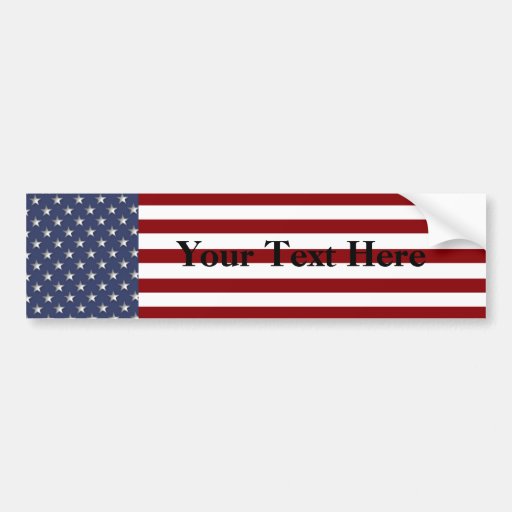 KRW Custom Text American Flag Bumper Sticker | Zazzle