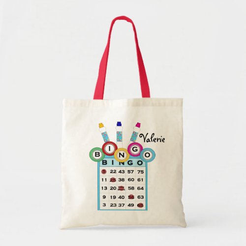 KRW Custom Text Colorful Bingo Tote Bag